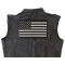 Black And Reflective American Flag Large Back Patch | Embroidered Patches American Flag Patch, Large Reflective Back Patch for Jackets shown on leather vest