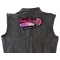 Feather Rose Lady Rider Patch Feather Rose Lady Rider Patch, Large Ladies Back Patches for Jackets shown on leather vest