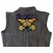 Butterfly Roses Lady Rider Patch Butterfly Roses Lady Rider Patch, Large Biker Back Patches for Leather Vests shown on leather vest