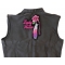 Lady Rider Rose and Feather Patch Lady Rider Rose and Feather Patch, Large Biker Back Patches for Leather Vests shown on leather vest