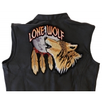 Lone Wolf Howling At The Moon Large Back Patch | Embroidered Biker Patches