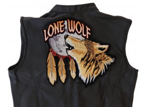 Lone Wolf Howling At The Moon Large Back Patch | Embroidered Biker Patches