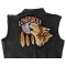 Howling at the Moon Lone Wolf Patch, Large Biker Back Patches for Leather Vests shown on leather vest