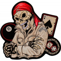 Biker Guy, 8 Ball, Ace Of Spades, Dices And Fun Large Back Patch | Embroidered Biker Patches