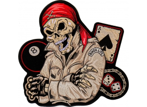 Biker Guy, 8 Ball, Ace Of Spades, Dices And Fun Large Back Patch | Embroidered Biker Patches
