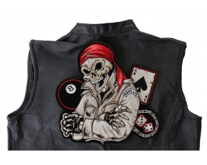 Biker Guy, 8 Ball, Ace Of Spades, Dices And Fun Large Back Patch | Embroidered Biker Patches