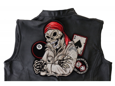 Biker Guy, 8 Ball, Ace Of Spades, Dices And Fun Large Back Patch | Embroidered Biker Patches