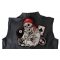 Biker Life Skull, Ace of Spades, 8 Ball and Dice Patch, Large Skull Patches for Biker Jackets shown on leather vest