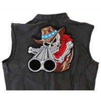 Shotgun Barrel Willy Skull Large Back Patch | Embroidered Patches
