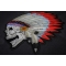 Screaming Skull With Head Dress Indian Large Patch | Embroidered Patches Indian Skull Patch diagonal view