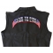 Live To Ride Ride To Live Patch Live To Ride Ride To Live Patch, Large Back Patches shown on leather vest