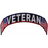 Veteran US Flag Rocker Patch | Embroidered Patches