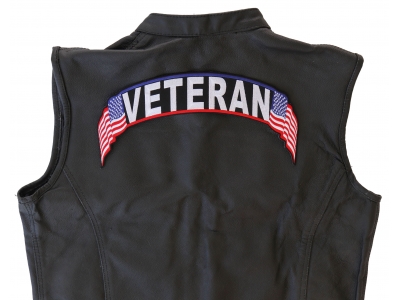Veteran US Flag Rocker Patch | Embroidered Patches