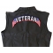 Veteran US Flag Rocker Patch | Embroidered Patches Veteran Patch, US Flag Large Rocker Patch shown on leather vest