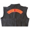 United States Large Top Rocker Patch - Iron on Patch - 12x2.5 inch shown on leather vest