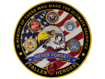 In Memory Of Our Fallen Heroes Large Patch | Embroidered Patches