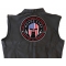 Molon Labe 2nd Amendment Large Back Patch | Embroidered Patches Molon Labe US Flag Spartan Helmet, The Right to Keep and Bear Arms Shall Not Be Infringed Patch, Large Patriotic Patches shown on leather vest