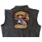 Freedom Isn't Free Biker Eagle Patriotic Large Back Patch Eagle on Motorcycle Freedom Isn't Free Patch, Large Biker Back Patches for Leather Vests shown on leather vest