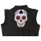 Sugar Skull Spades Large Back Patch Sugar Skull Spades Large Back Patch - Iron on Patch - 7.25x10 inch shown on leather vest