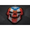 Puerto Rican Large Skull Back Patch With Puerto Rico Flag Colors Puerto Rico Flag Skull Patch diagonal view