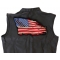Waving American Flag Patch, Large Patriotic Patches shown on leather vest