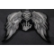 Skull Middle Finger Wings and Sickles Patch diagonal view