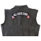 All Gave Some Top Rocker Patch With US Flags All Gave Some Patch, US Flag Large Rocker Patch shown on leather vest