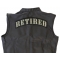 RETIRED Top Rocker Patch In Army Green Colors - Iron on Patch - 12x4 inch shown on leather vest