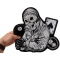 Biker Life 8 Ball Ace of Spades Skull Patch, Large Skull Patches for Biker Jackets shown on hand for size comparison