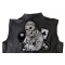 Biker Life 8 Ball Ace of Spades Skull Patch, Large Skull Patches for Biker Jackets shown on leather vest