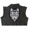 Wolf Patch, Large Animal Patches for Jackets shown on leather vest