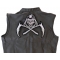 Reaper Scythe Back Patch Reaper and Scythes Patch, Large Skull Patches for Biker Jackets shown on leather vest