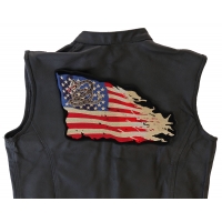 Don't Tread on Me Tattered US Flag Large Back Patch Don't Tread on Me Tattered US Flag Large Back Patch