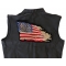 Don't Tread on Me Tattered US Flag Large Back Patch Don't Tread on Me American Flag Patch, Large Patriotic Patches shown on leather vest