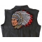 Indian Chief Patch, Large Indian Patches shown on leather vest