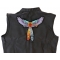 Feathers and Wings Patch, Large Ladies Back Patches for Jackets shown on leather vest