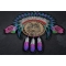Native Head Dress Roses and Wolf Ladies Back Patch Wolf Roses and Feathers Patch diagonal view