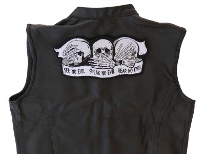 See No Evil Speak No Evil Hear No Evil Skull Large Patch
