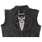 Preacher Skull Large Patch Preacher Skull Tall Hat Patch, Large Skull Patches for Biker Jackets shown on leather vest