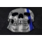 American Flag Blue Stripe Skull Patch diagonal view