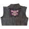 Sugar Skull Butterfly Large Patch Butterfly Skull Patch, Large Skull Patches for Biker Jackets shown on leather vest