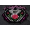 Lady Rider Chain Engine Large Biker Back Patch Lady Rider Rose Motorcycle Engine Patch diagonal view