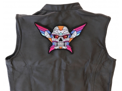 Robot Skull Colorful Large Back Patch