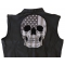 American Flag Skull Patch, Large Skull Patches for Biker Jackets shown on leather vest