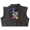 Pool Shark Skull Large Patch Tall Hat Skull Billard Patch, Large Skull Patches for Biker Jackets shown on leather vest