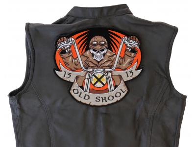 Old Skool Biker 13 Large Back Patch