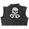 Ace of Spades, 8 Ball and Dice Skull Patch, Large Skull Patches for Biker Jackets shown on leather vest