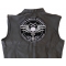 Old skool Biker Skull Patch Old Skool Biker Skull Rather Burn Than Fade Away Patch, Large Skull Patches for Biker Jackets shown on leather vest