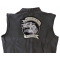 No Clubs No Rules Just Ride Wolf Patch, Large Biker Back Patches for Leather Vests shown on leather vest