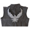 Large Silver Eagle Patch Soaring Eagle Patch, Large Eagle Back Patches shown on leather vest